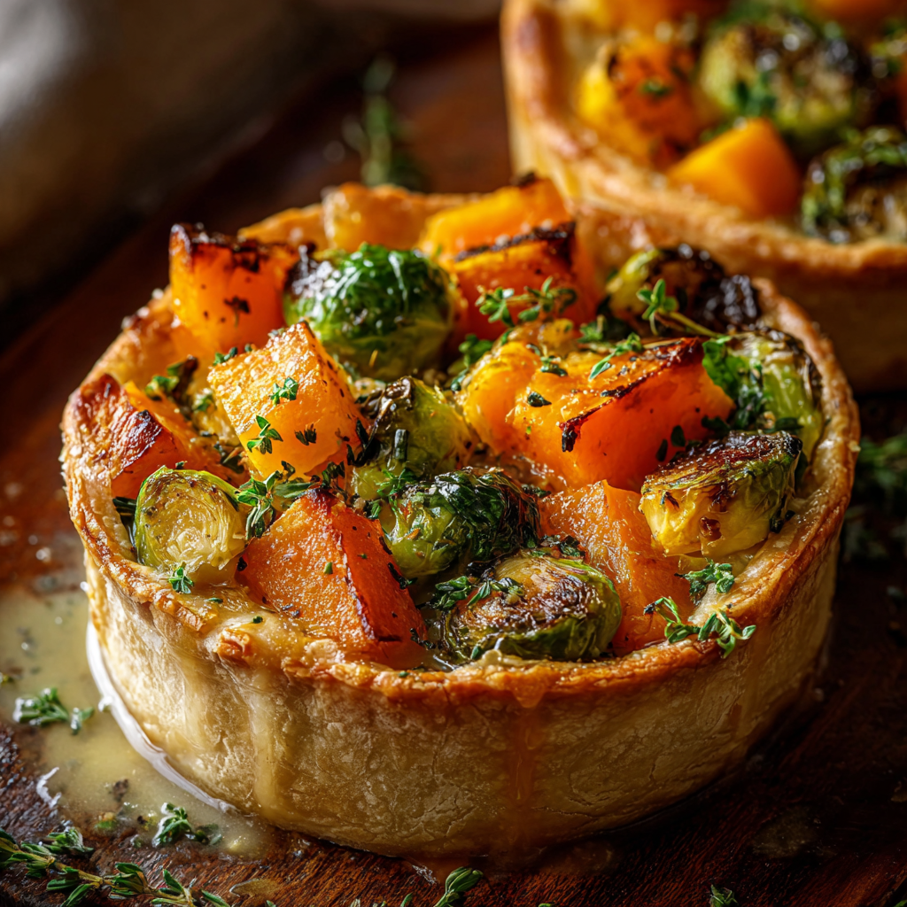 Roasted autumn vegetables on a sheet pan
