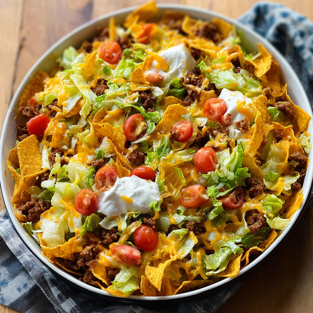 Baked Frito Cowboy Cabbage with melted cheese