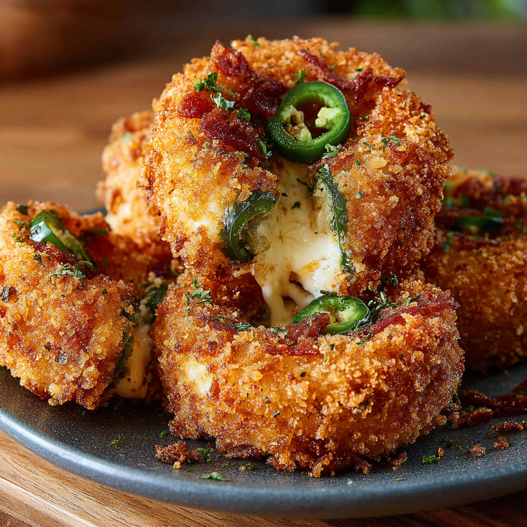 Stuffed onion rings on a platter