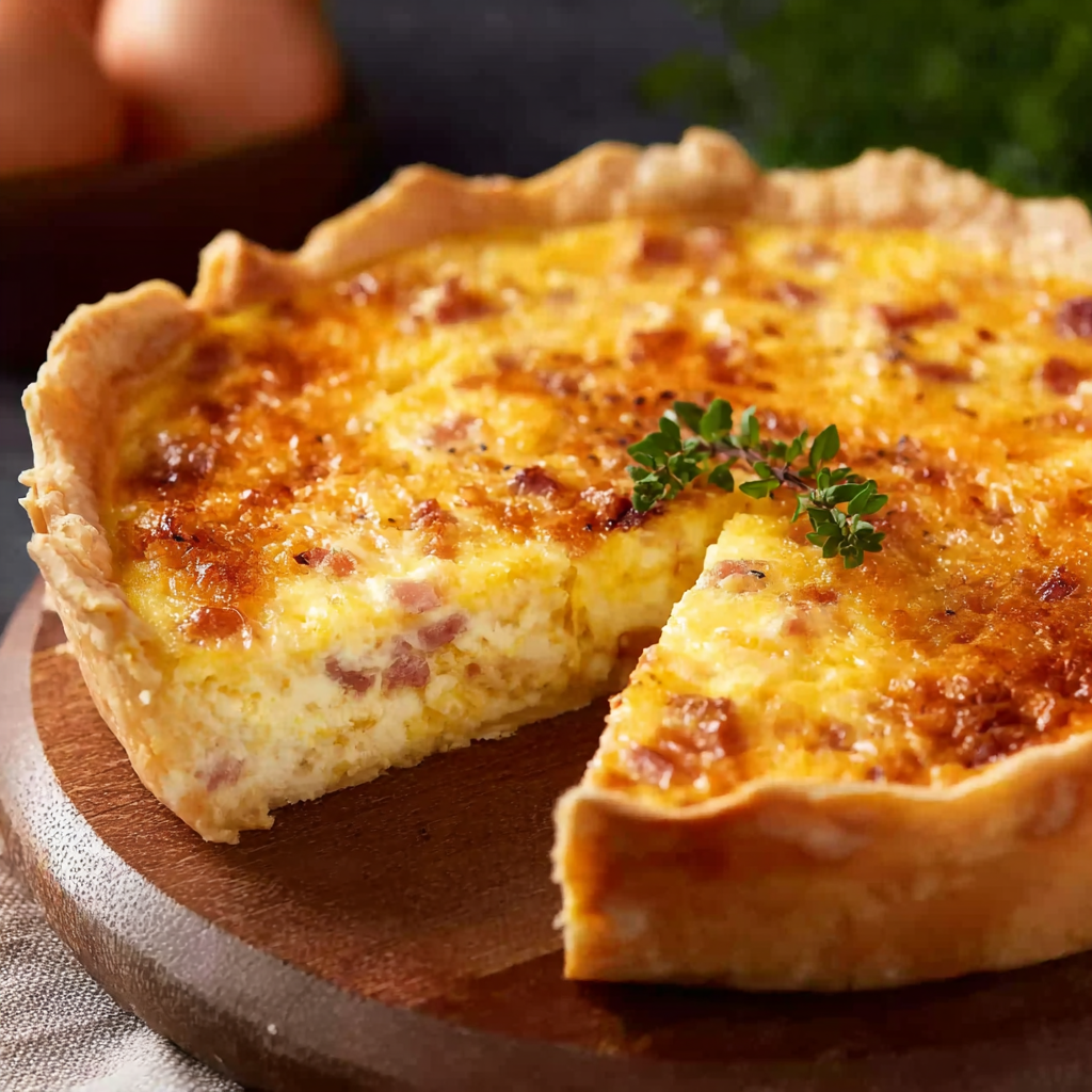 Parts de quiche prêtent à être servies