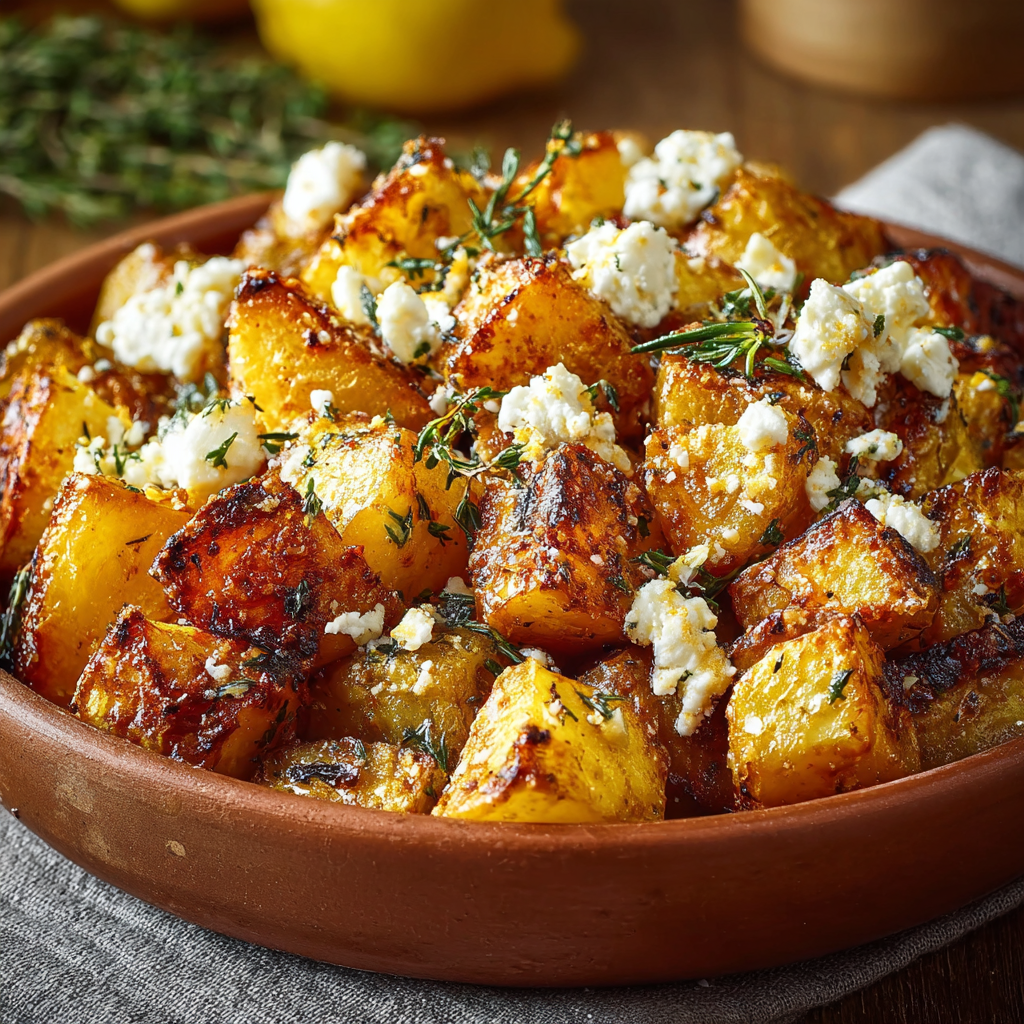 Diced potatoes in mixing bowl ready for seasoning