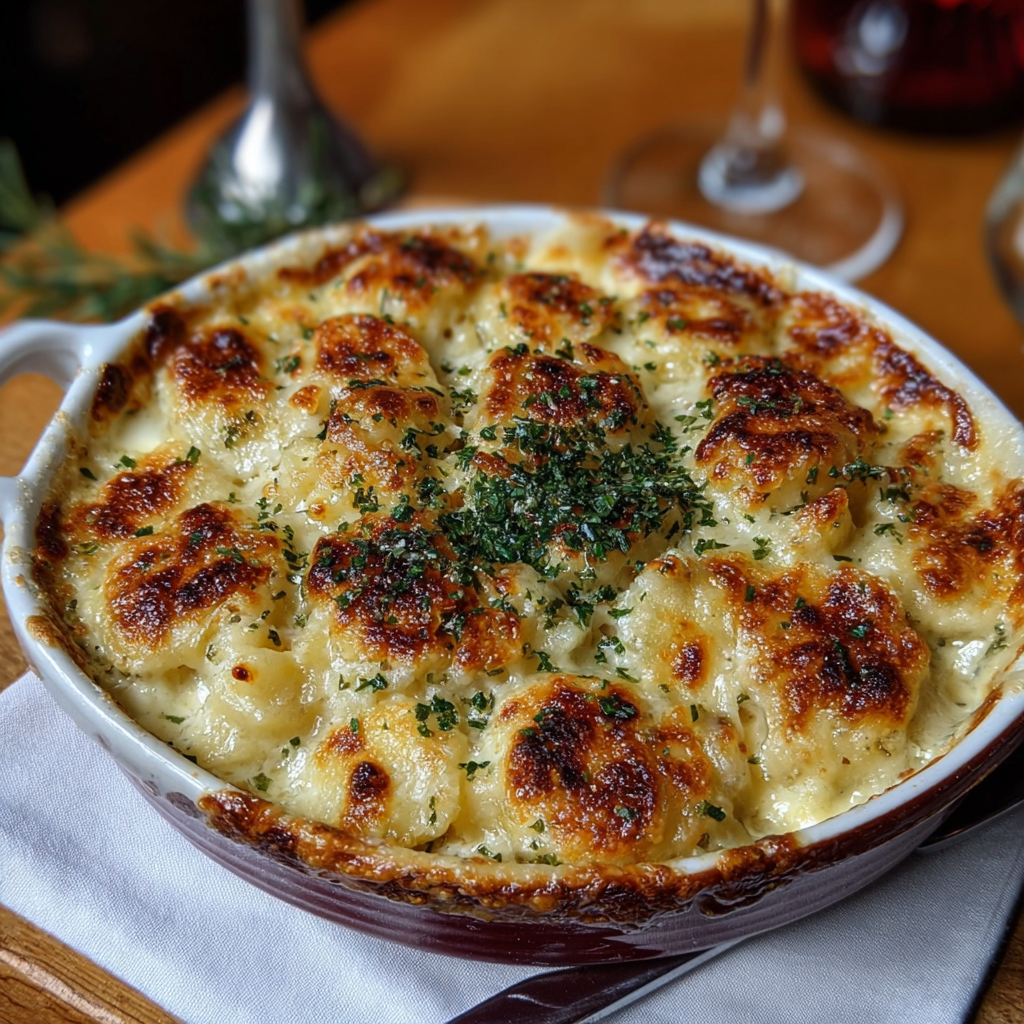 Crozets dans un plat à gratin avant cuisson