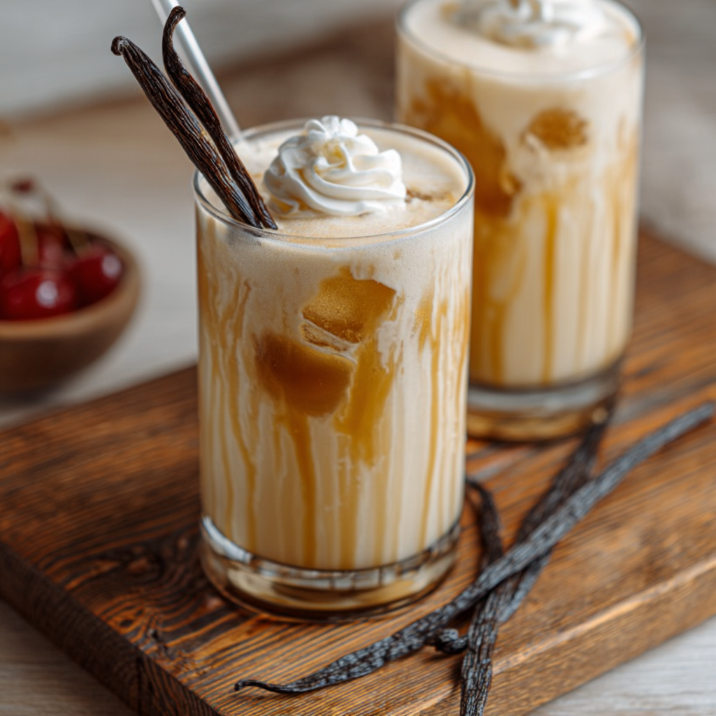 Two Vanilla Bourbon Cream Soda cocktails side by side