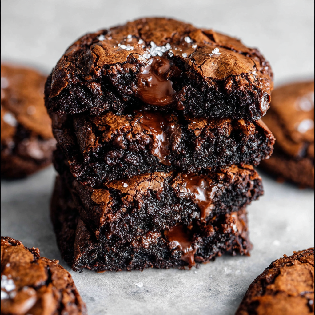 Close-up of fudgy brookie interior