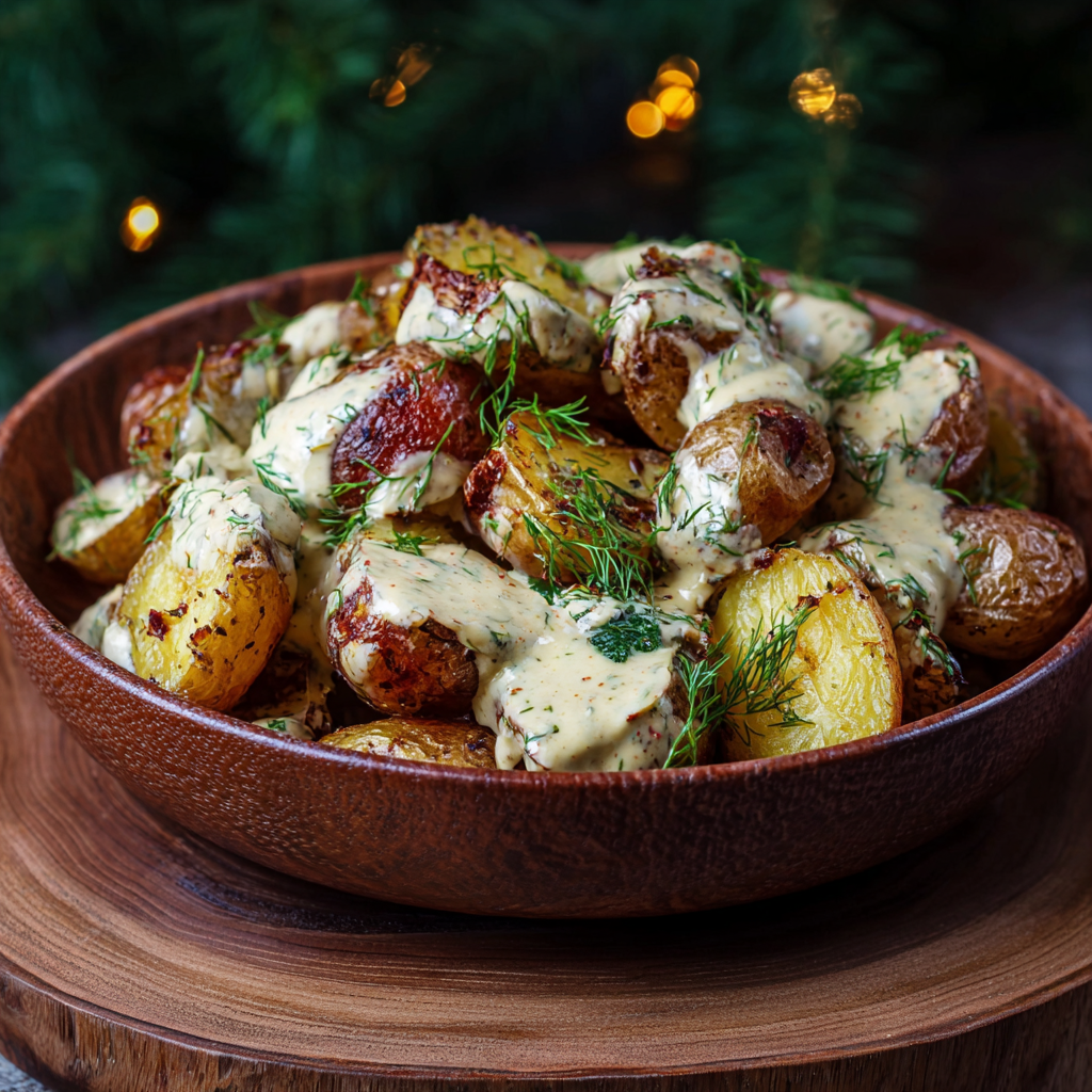 Creamy mustard sauce in a skillet