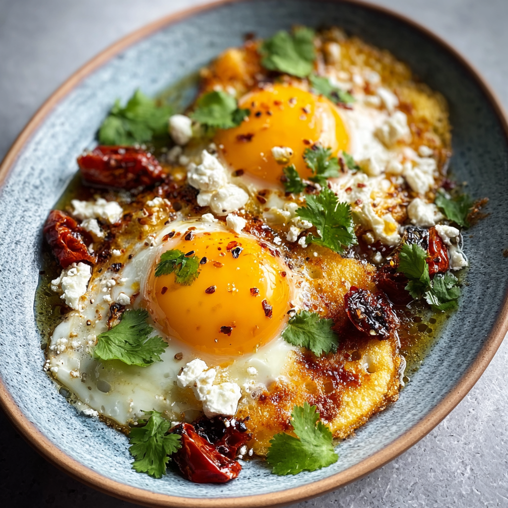 Crispy Feta Fried Eggs
