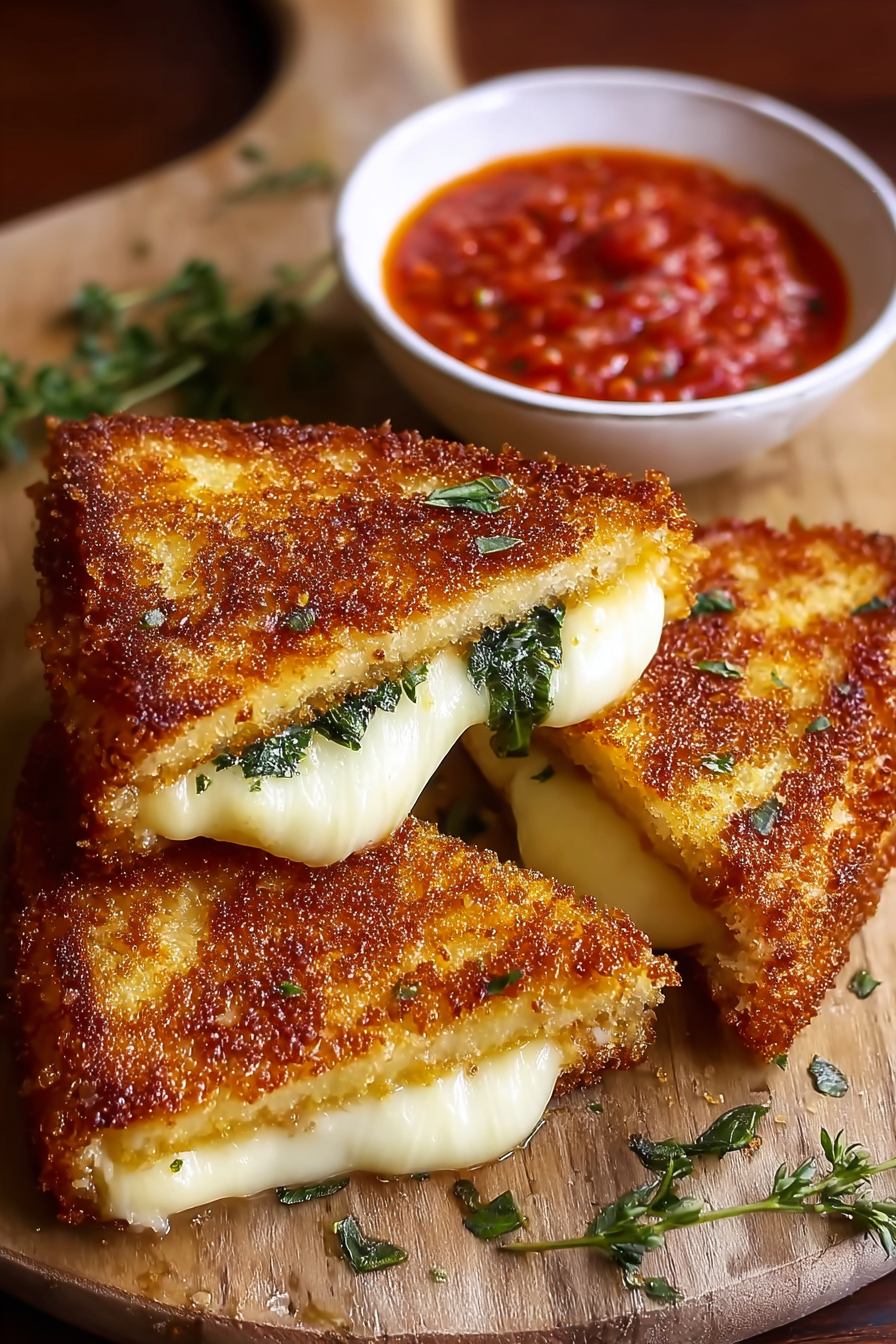 Close-up of breadcrumb coating on sandwich edge