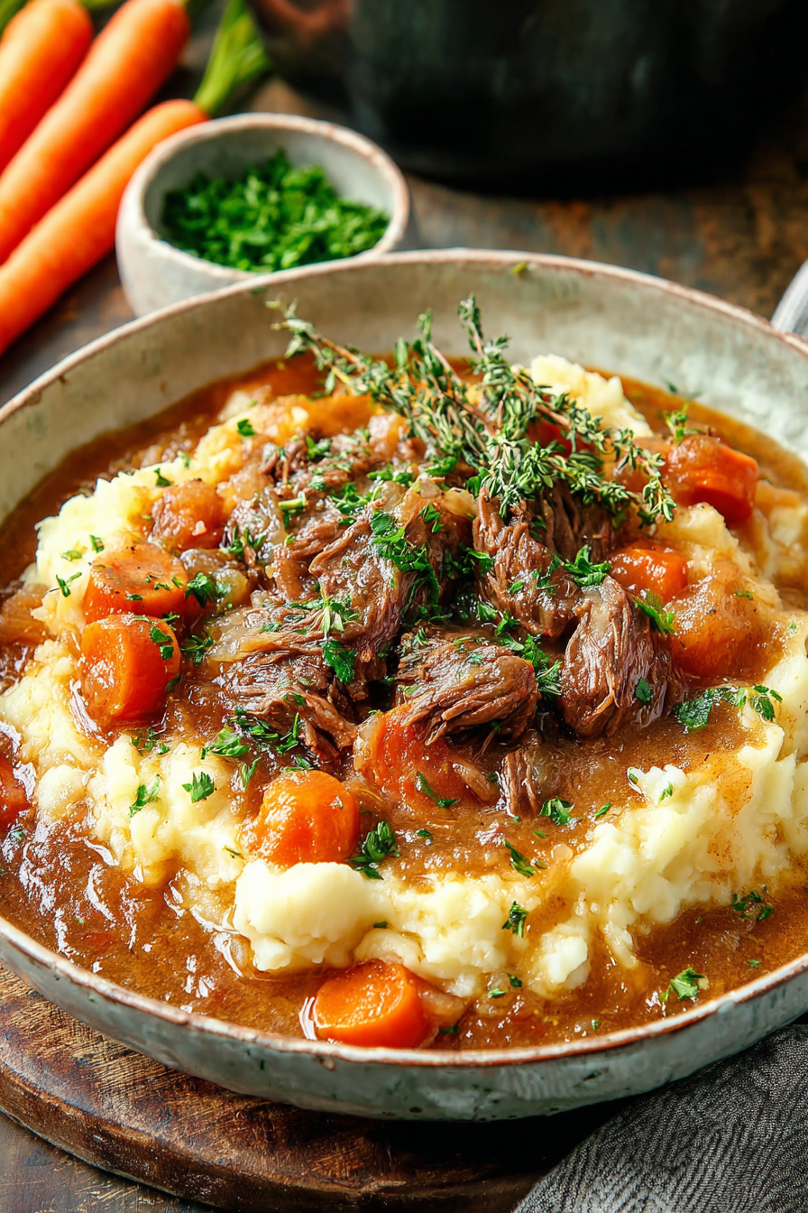Creamy mashed potatoes topped with chives