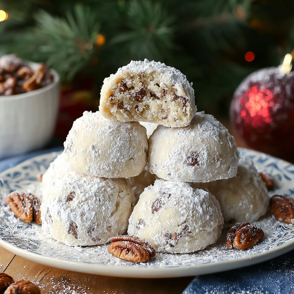 Buttery Pecan Snowball Cookies