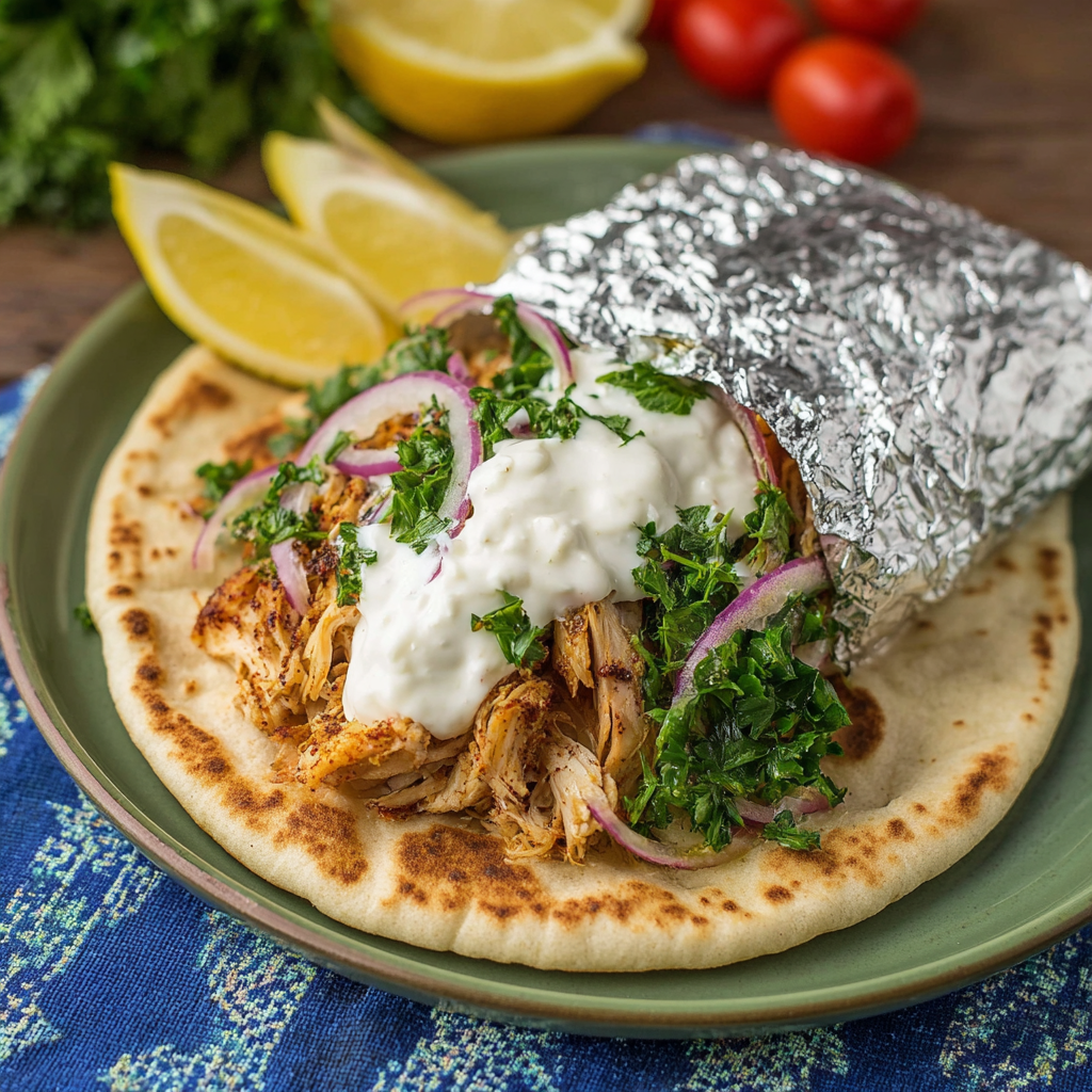 Yogurt sauce and cucumbers