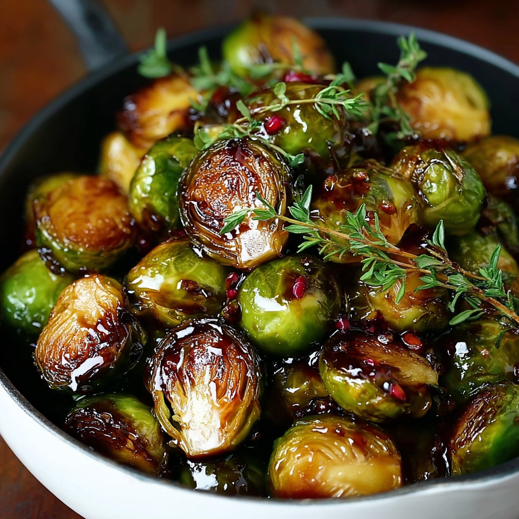 Roasted Brussels sprouts on a baking sheet