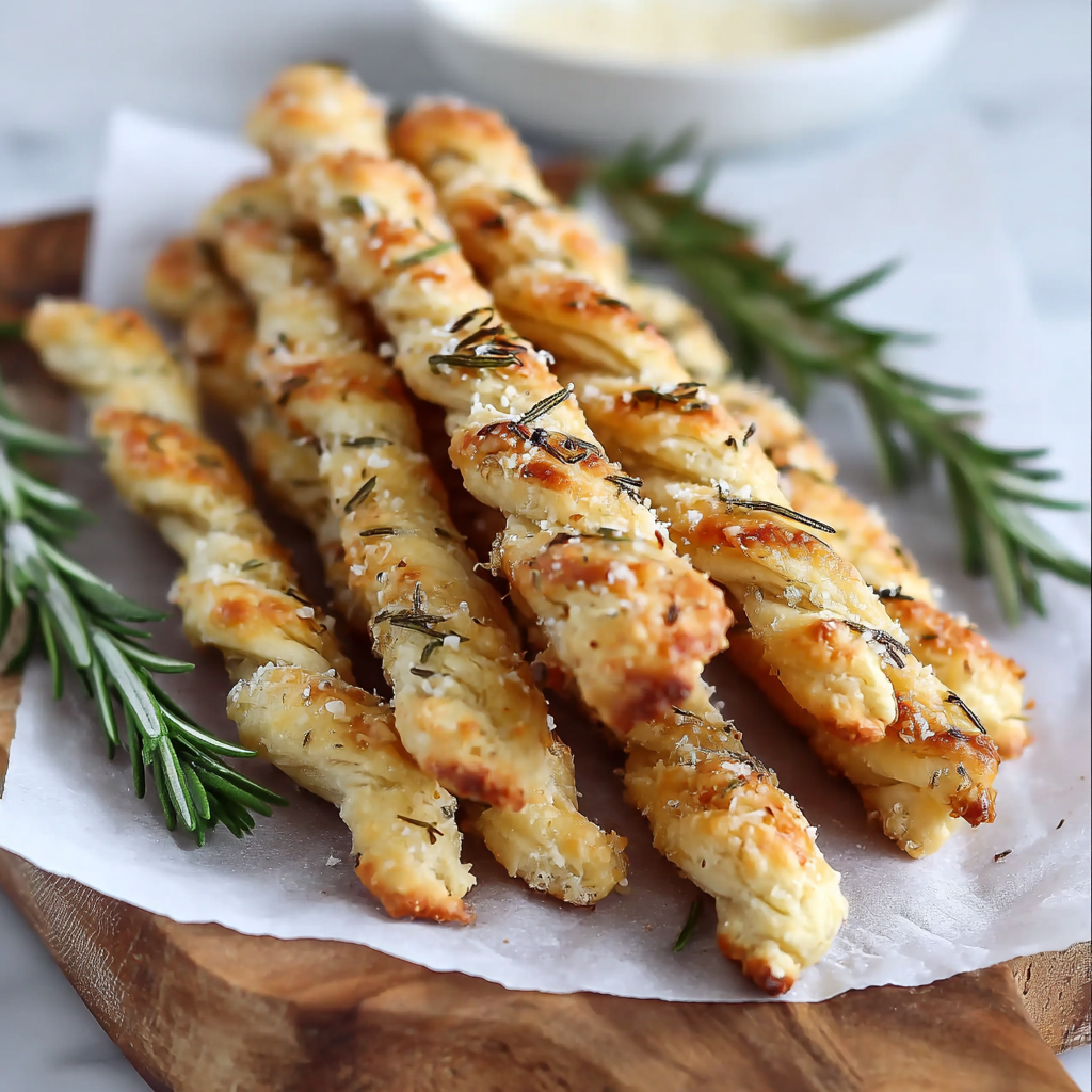 Rolled and topped puff pastry before cutting
