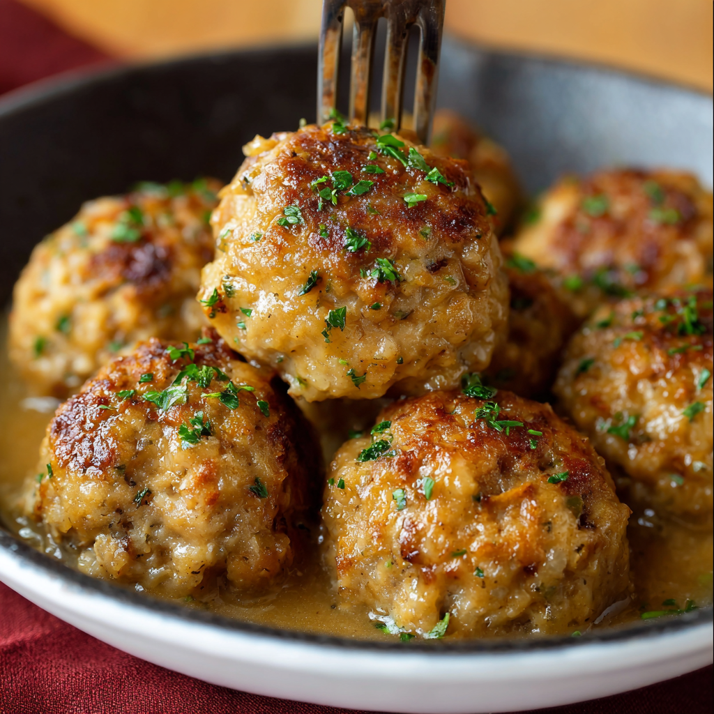 Stack of cooked stuffing balls