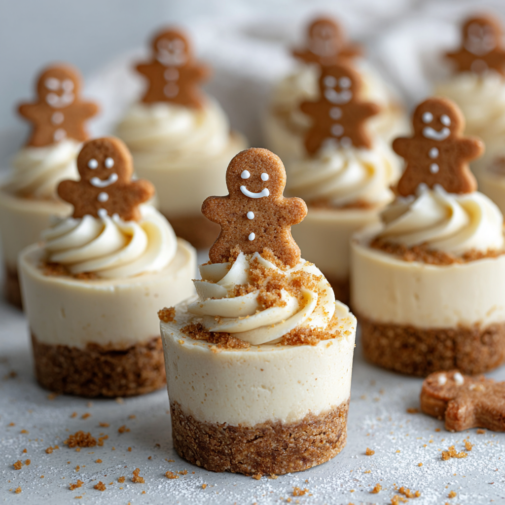 Gingerbread cheesecake cups with spiced dusting