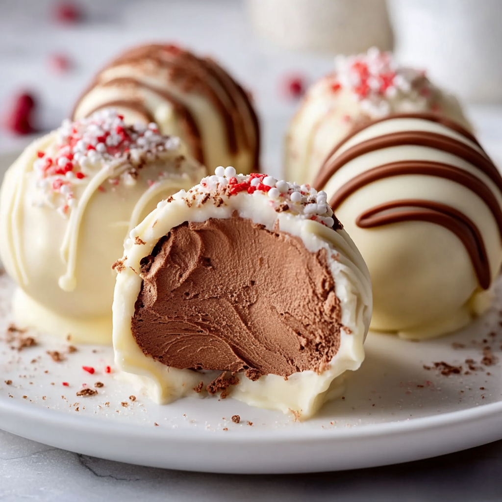 Gingerbread truffles on parchment with sprinkles