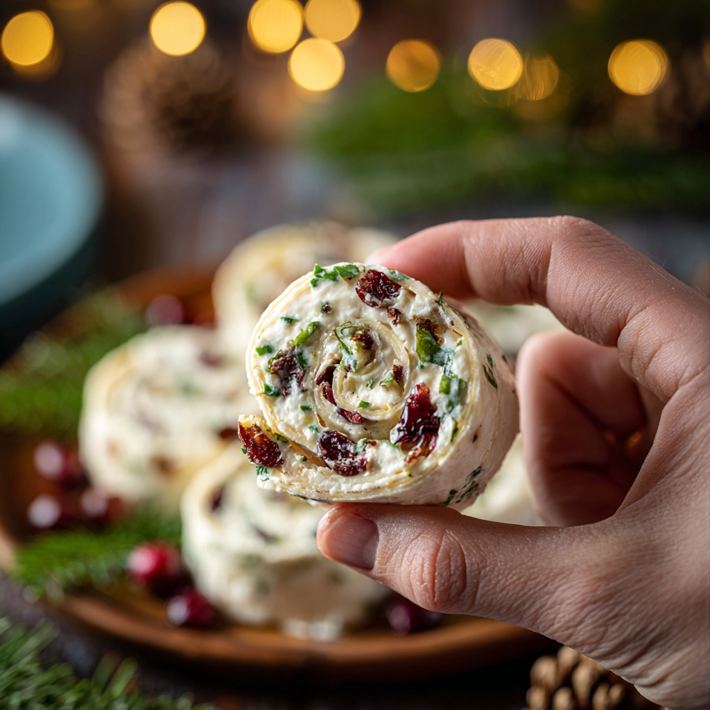 Savory Christmas Cranberry Roll Ups