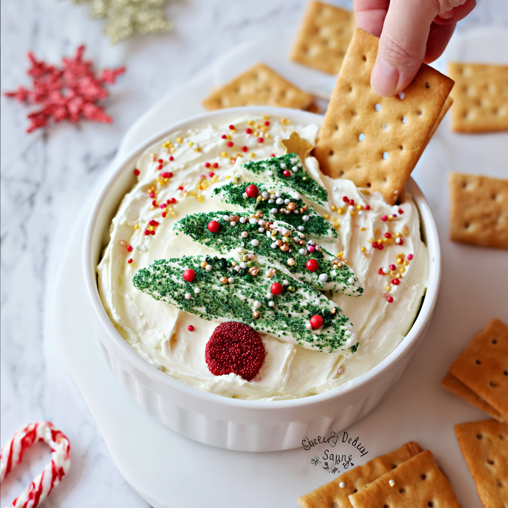 Spoonful of cake dip with graham cracker