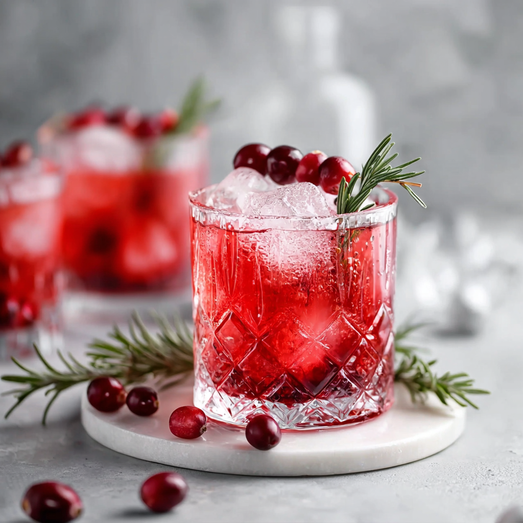 A festive pitcher of Rudolph's Tipsy Spritzer with garnishes