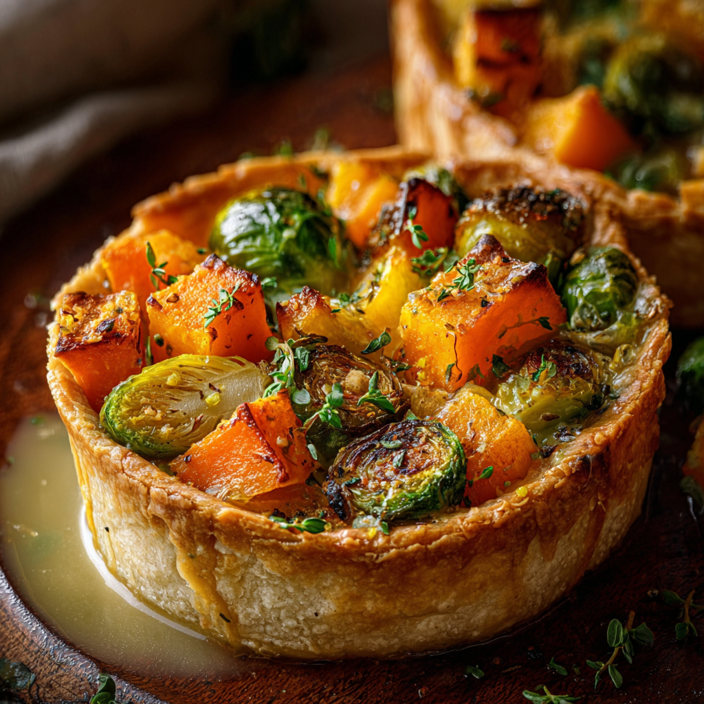 Roasted vegetables on baking sheet before assembly