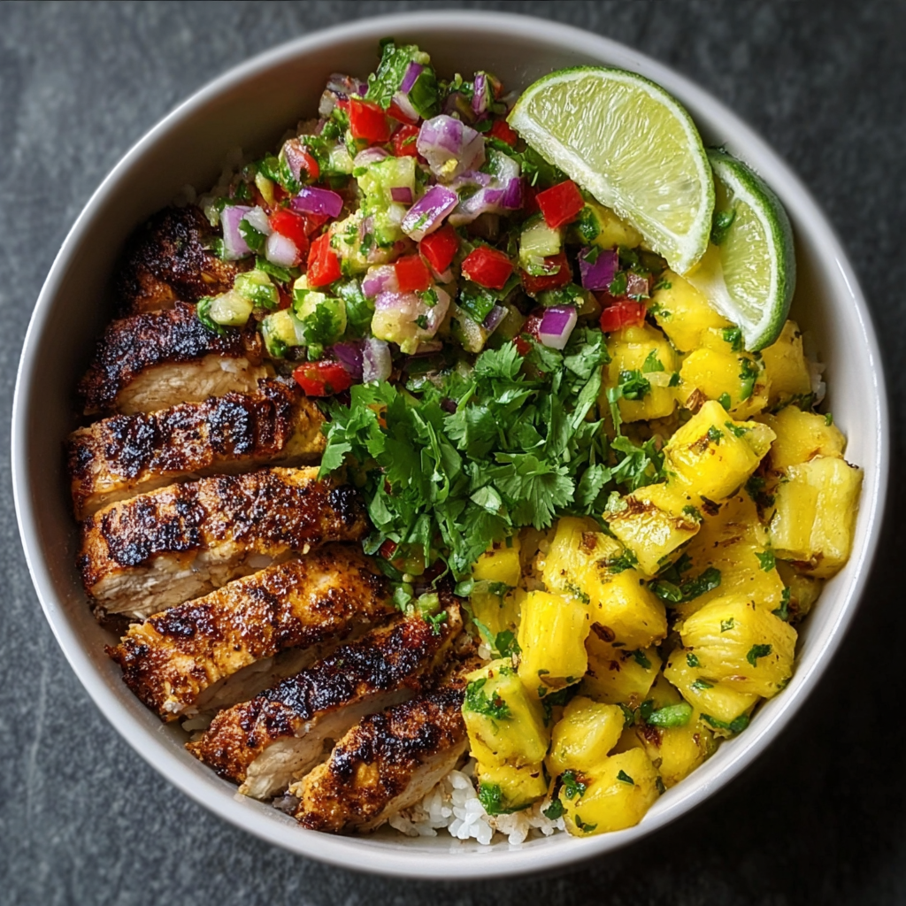 Pineapple salsa in a bowl with cilantro