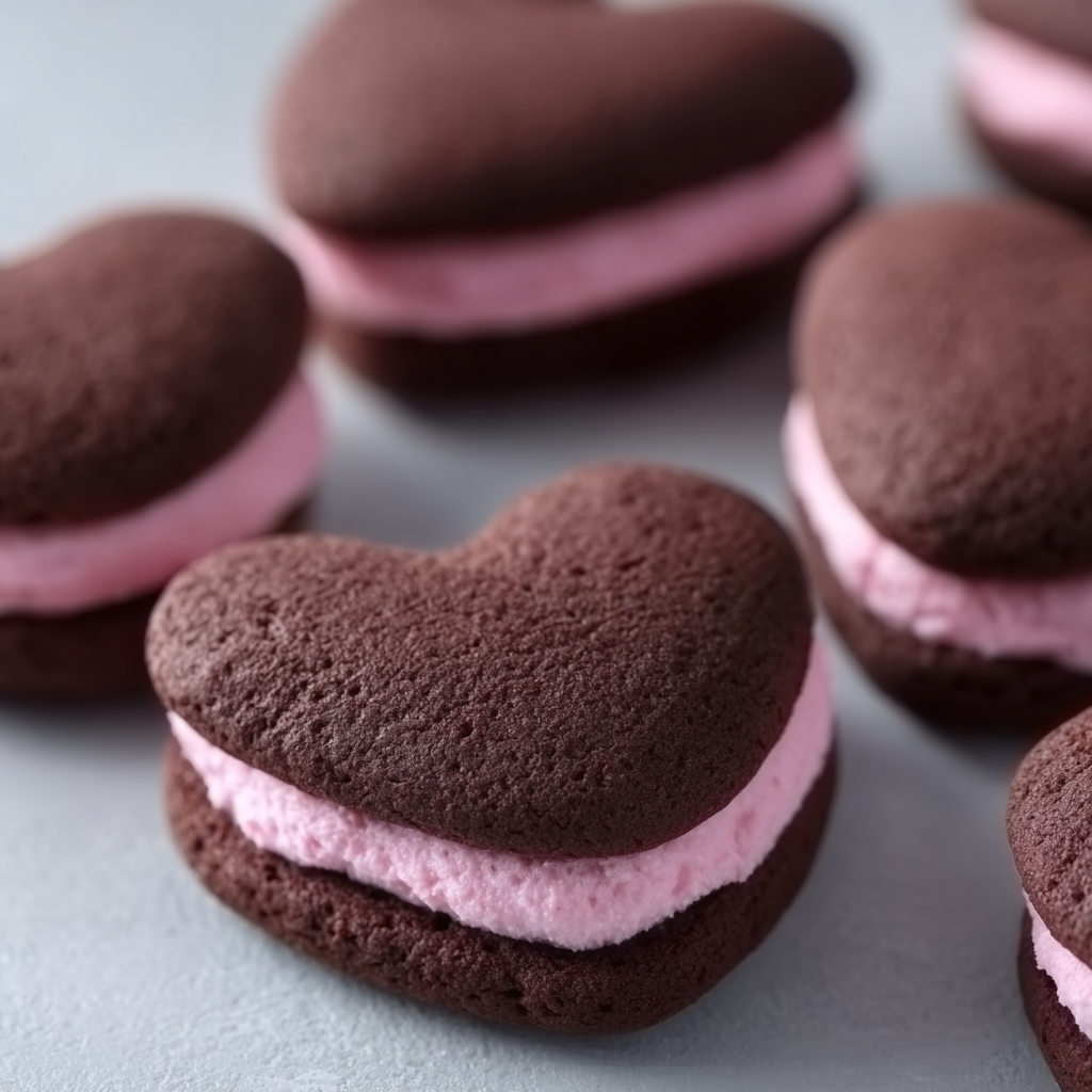 Heart shaped cookies cooling on a wire rack