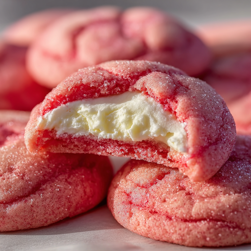Strawberry Cheesecake Cookies on parchment