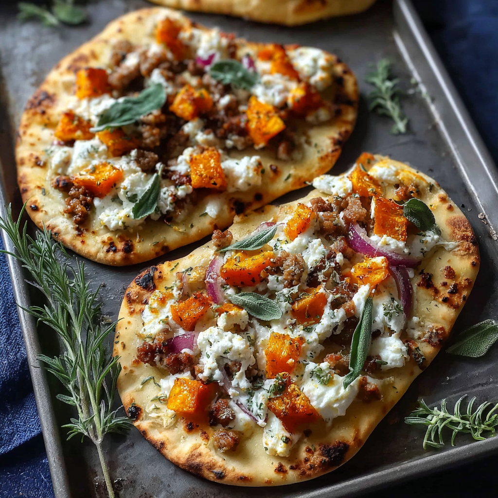 Autumn Naan Pizzas