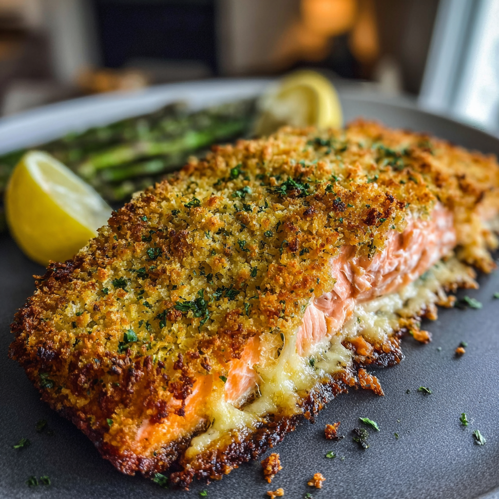 Crispy Parmesan Crusted Baked Salmon