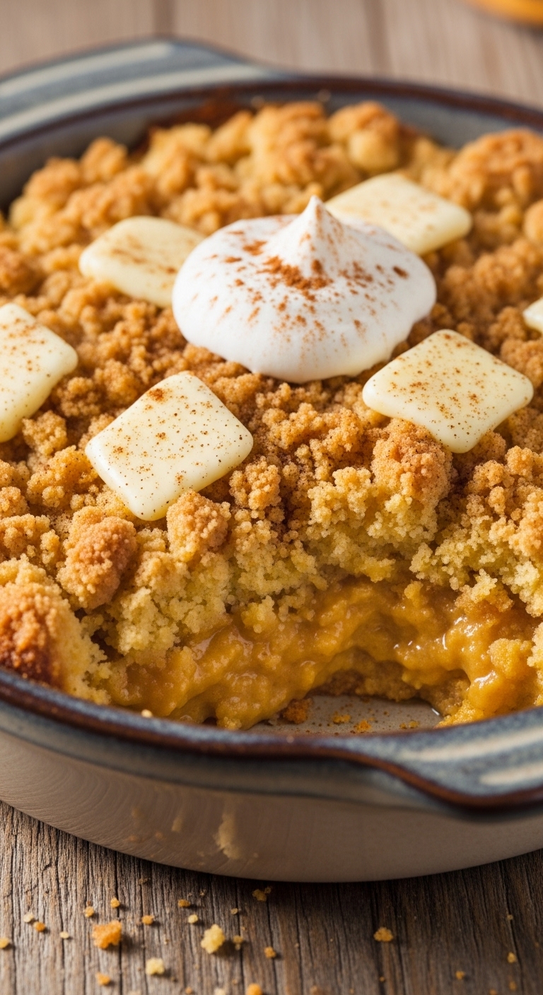 Pumpkin dump cake crumb mixture