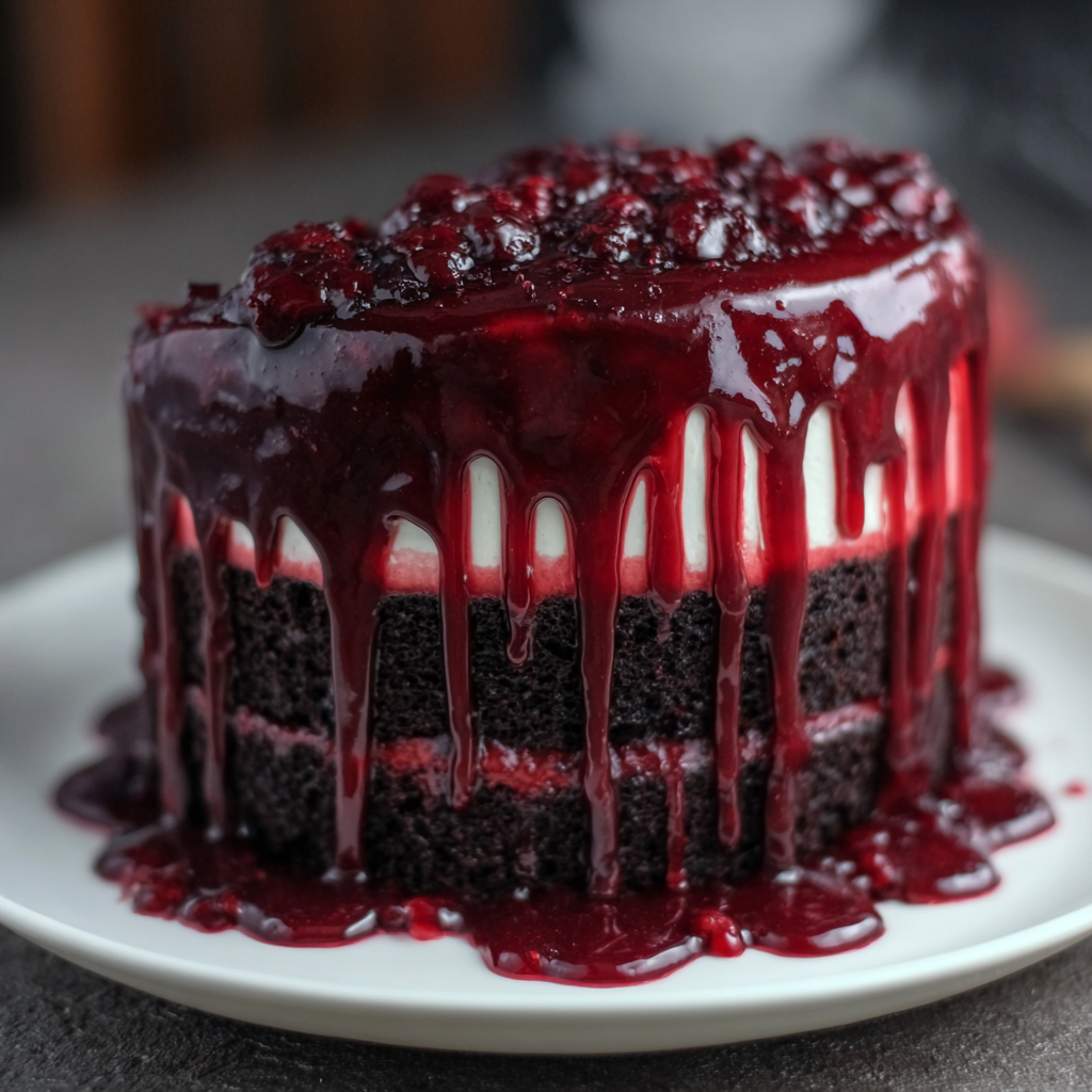 Perfect Vampire Blood Drip Cake