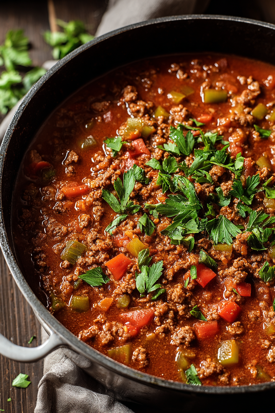 Bowl of chili topped with garnishes