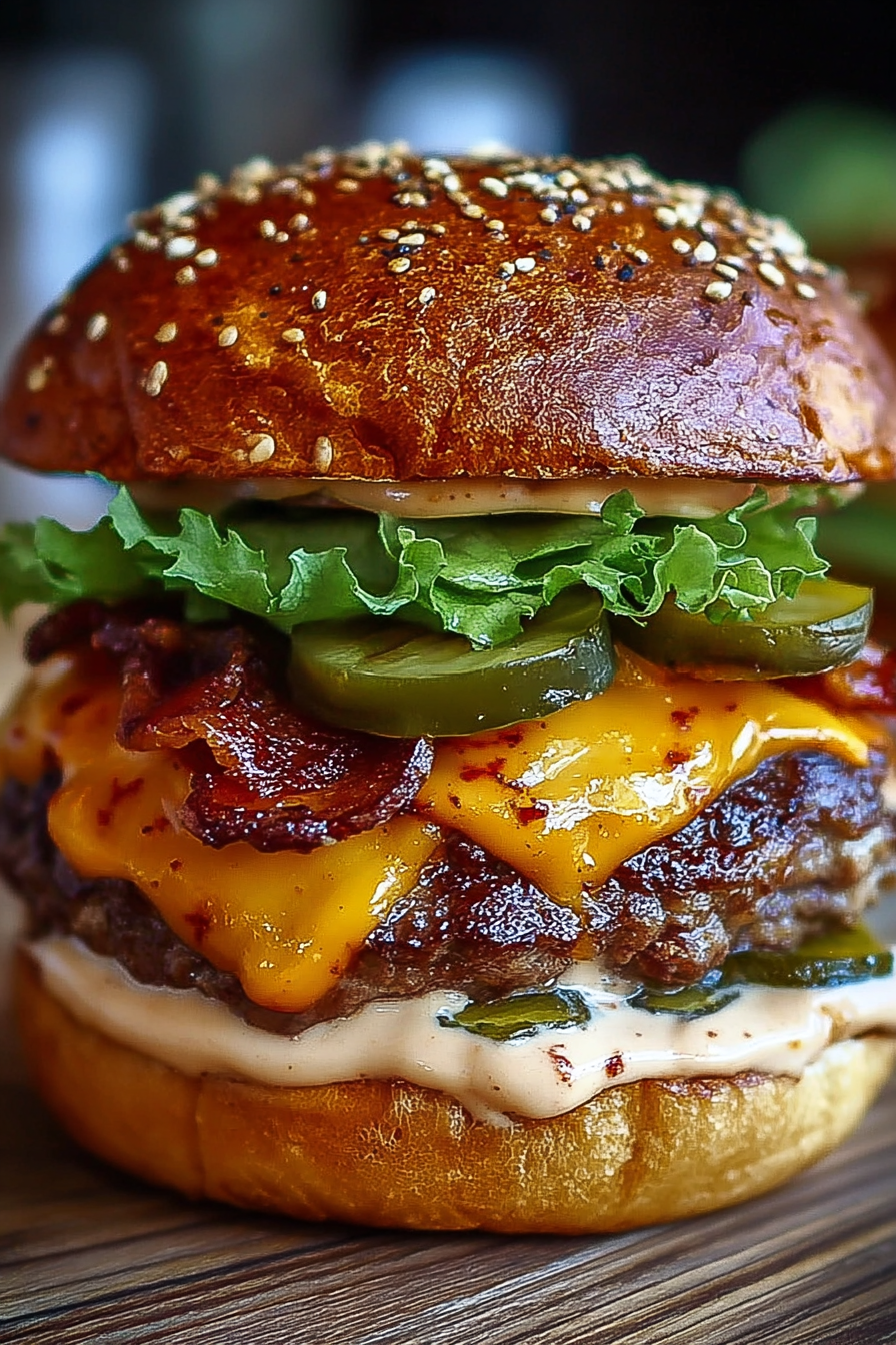 Smash burger on skillet