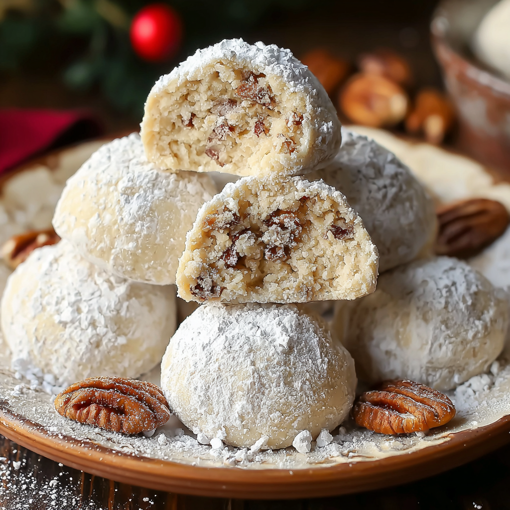 Buttery Pecan Snowball Cookies for the Holidays