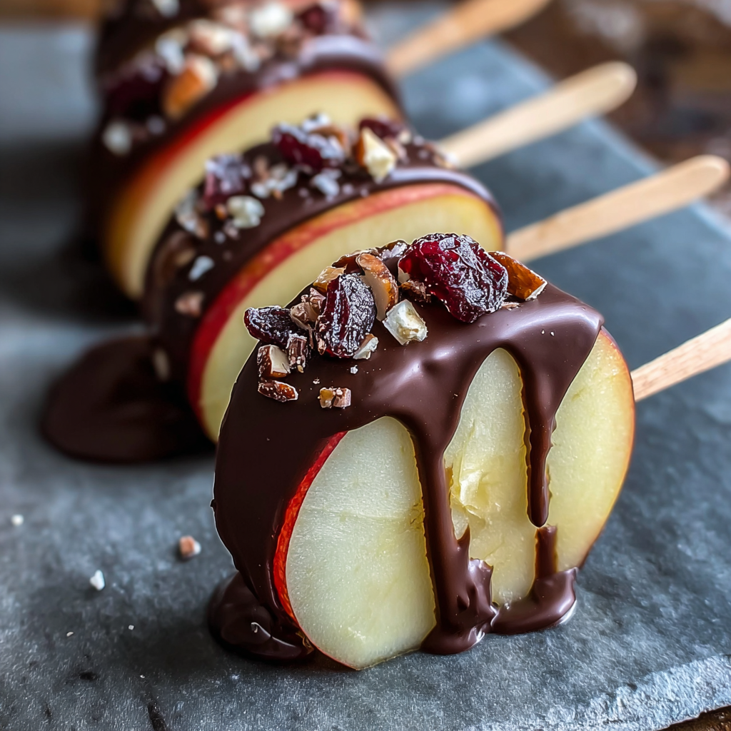 Chocolate-Covered Apple Slices