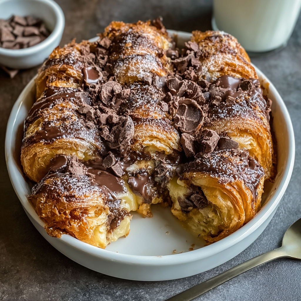 Decadent Chocolate Croissant Breakfast Bake