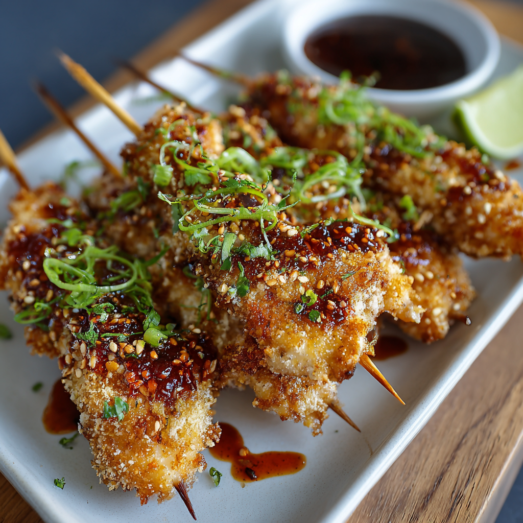 Air Fryer Bang Bang Chicken Skewers