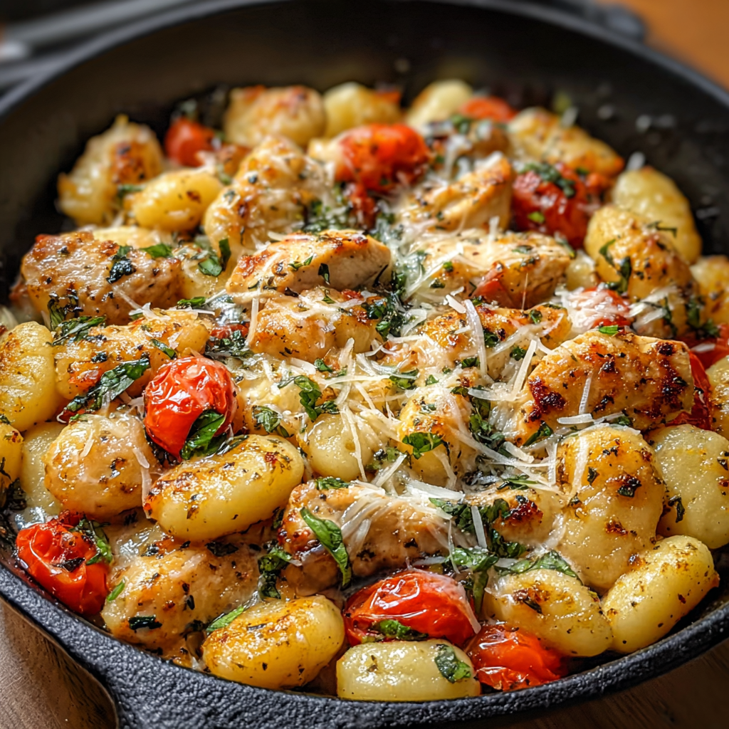 Garlic Chicken Gnocchi Skillet