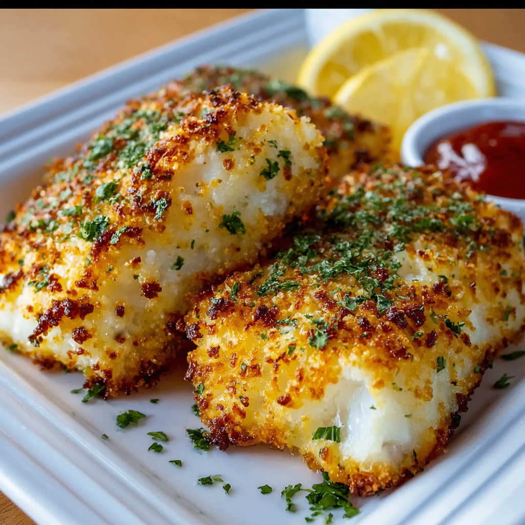 Crispy Parmesan Cod fillets in air fryer