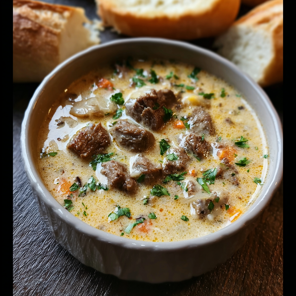 Creamy Philly Cheese Steak Soup