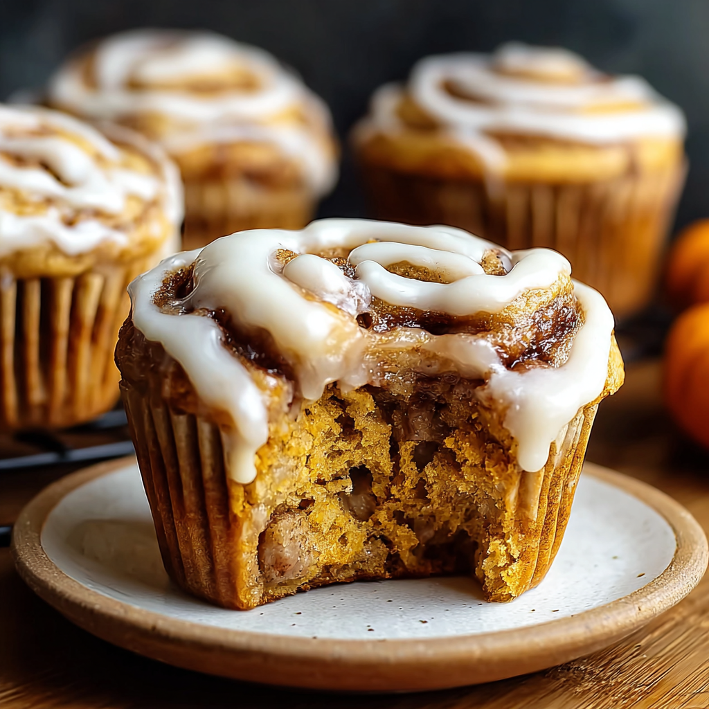 Pumpkin Cinnamon Roll Muffins