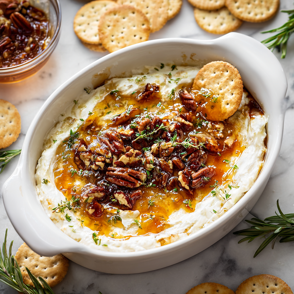 Baked Goat Cheese with Fig Jam & Toasted Pecans