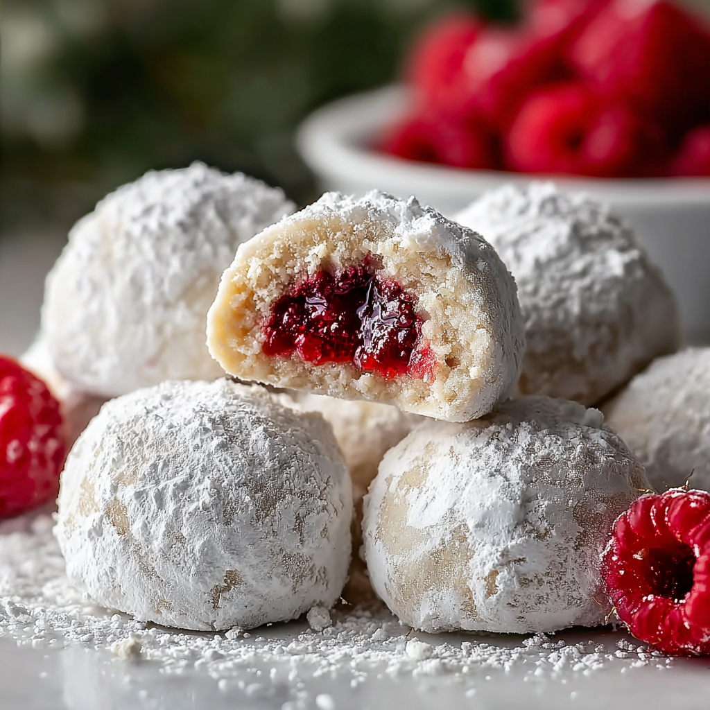 Close-up of cookie showing jam center