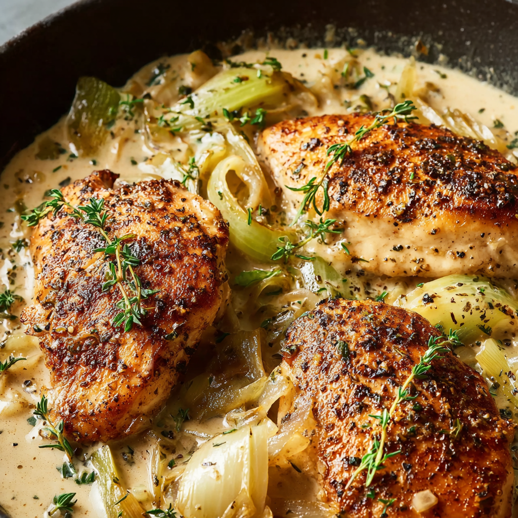 Chicken with Creamy Leek Sauce