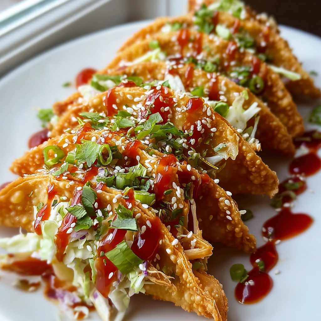Crispy Chicken Wonton Tacos