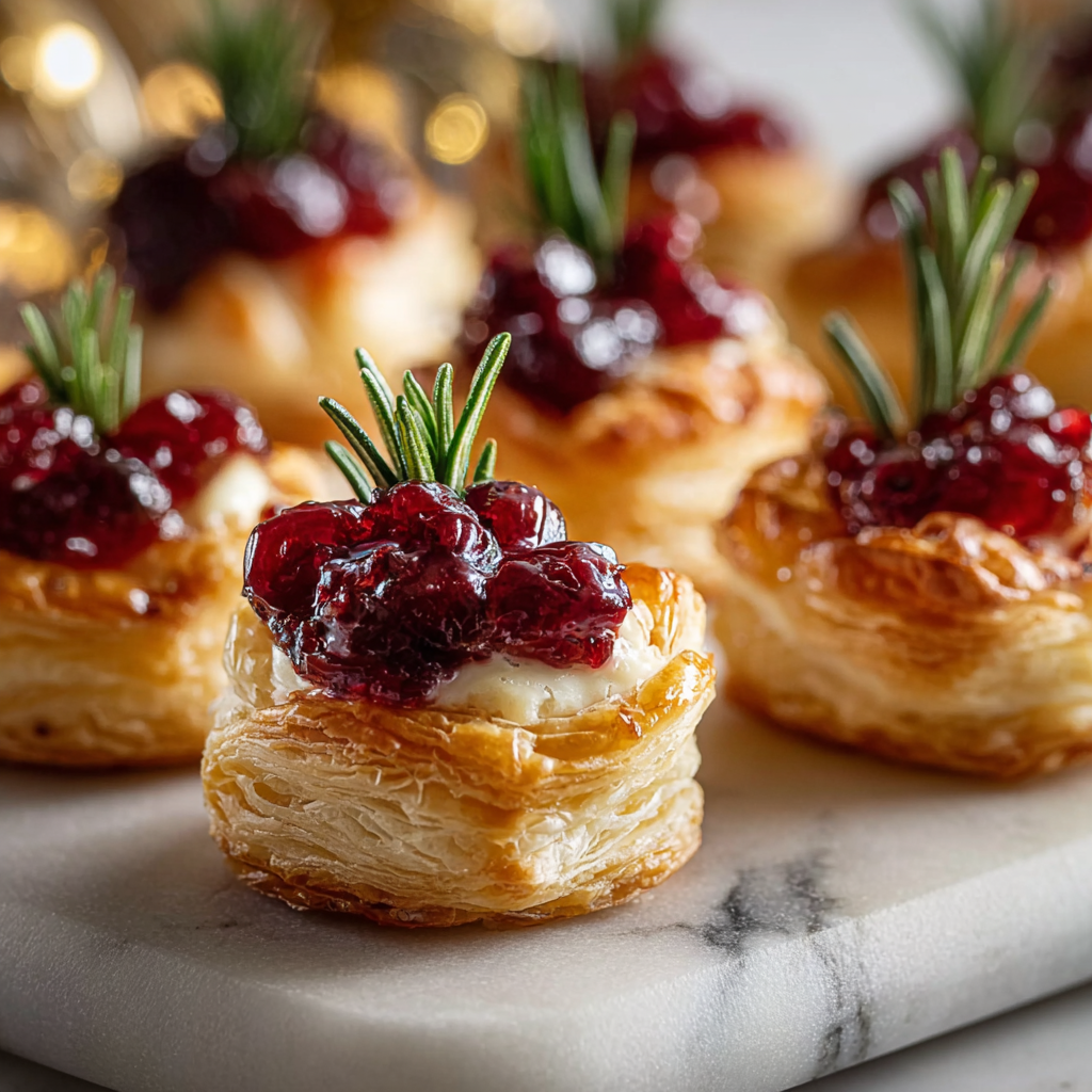 Mini cranberry brie bites in a mini muffin tin