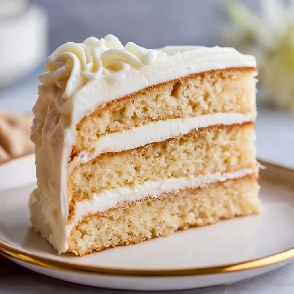 Slice of coconut cake on a plate