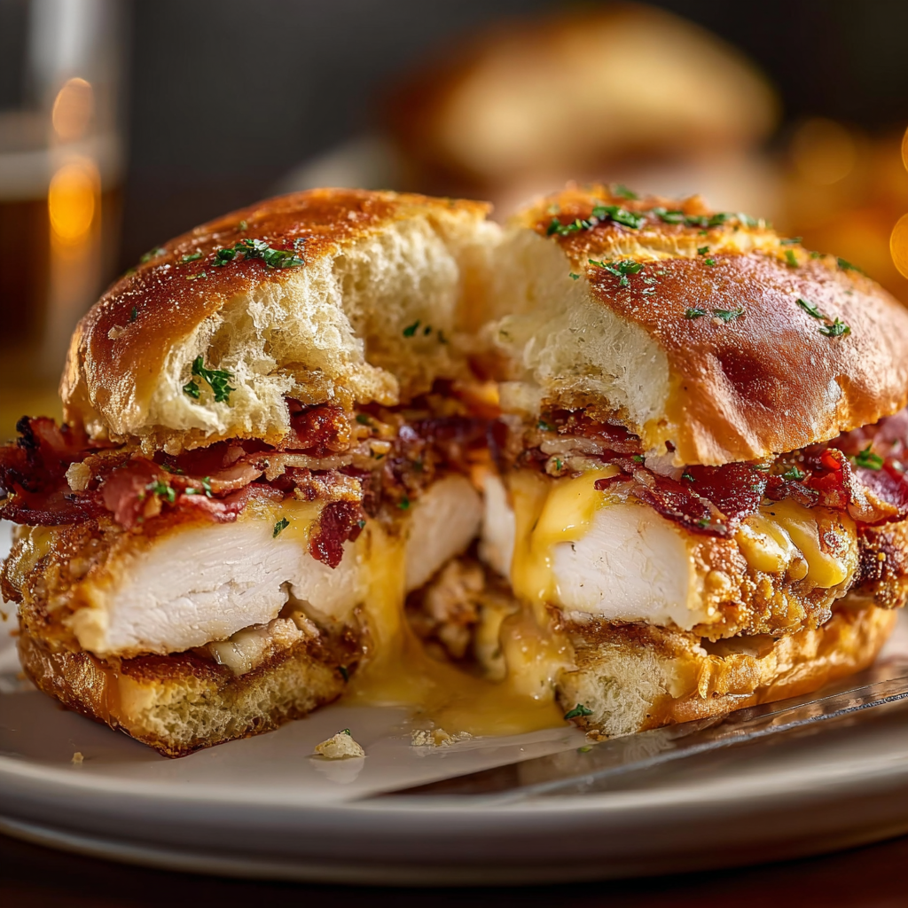 Tray of assembled Hawaiian roll sliders before baking