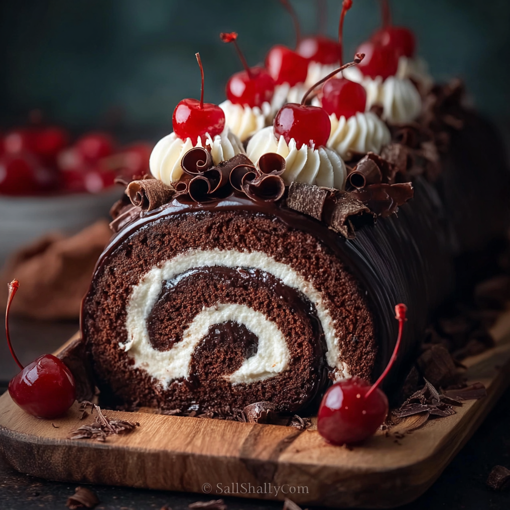 Chocolate sponge rolled on towel