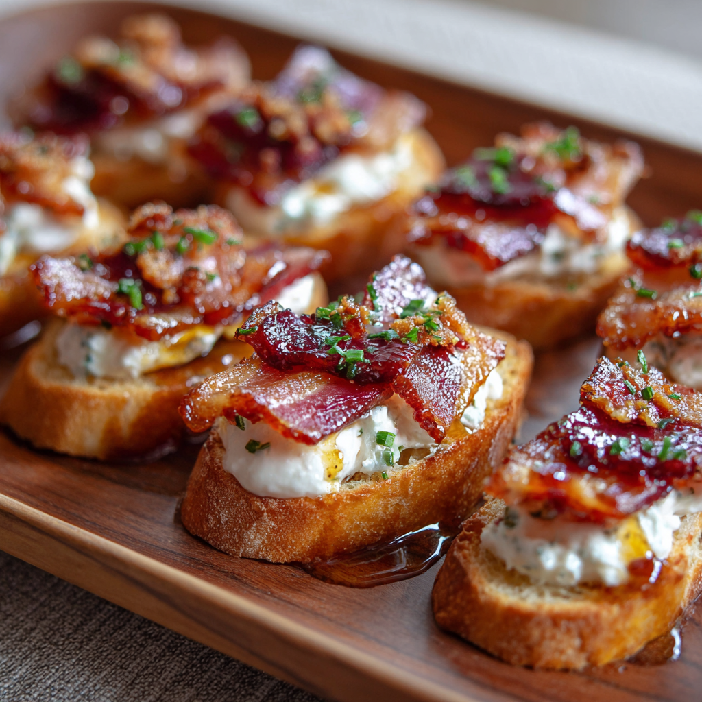 Million Dollar Bacon on crostini