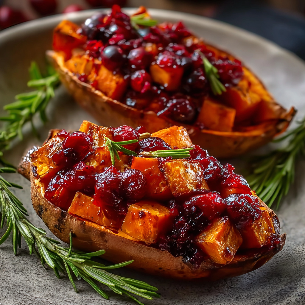 Cranberry apple filling in skillet